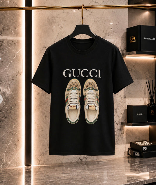 Women’s Gucci Sneakers Print T-Shirt – Black