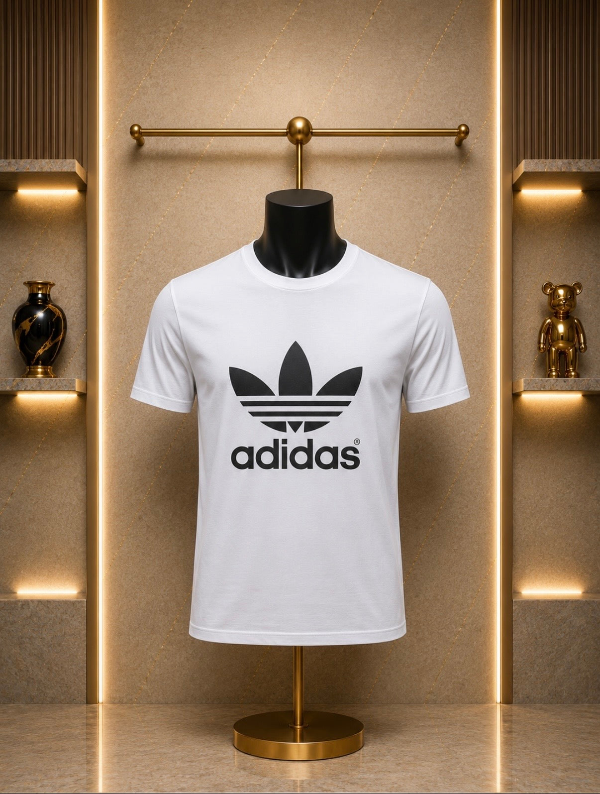 Adidas Tricou Alb Logo Negru