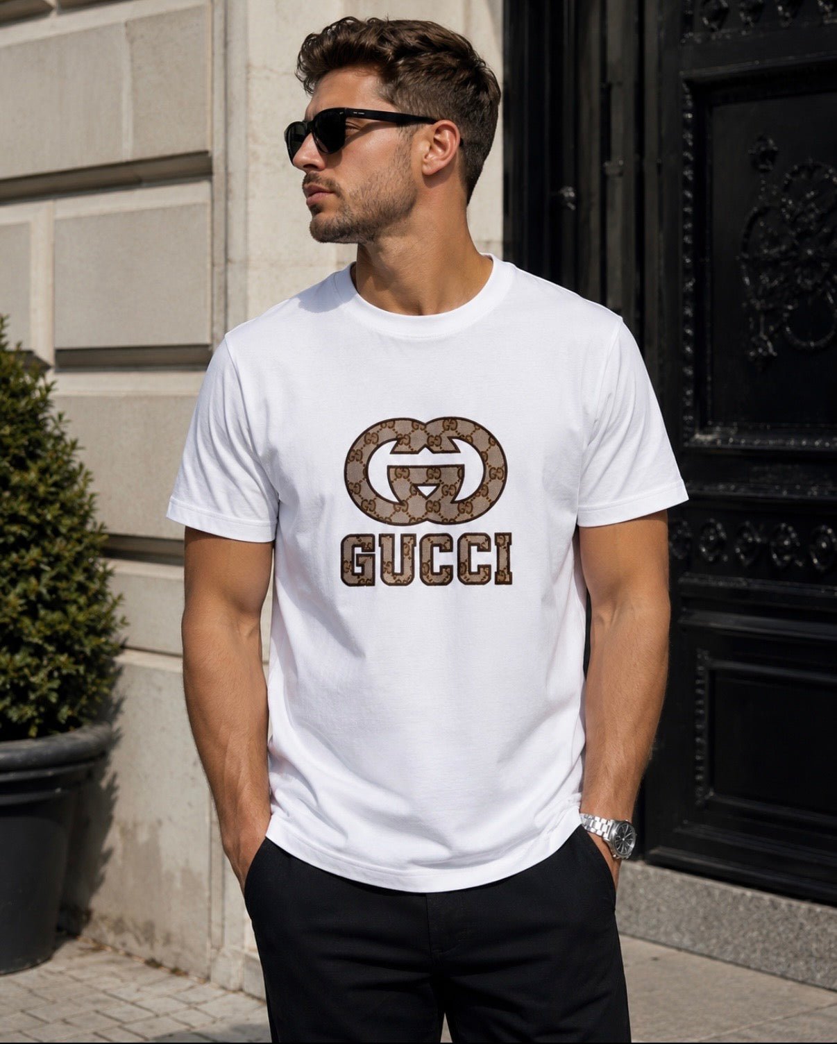 Gucci Monogram T-Shirt – Alb
