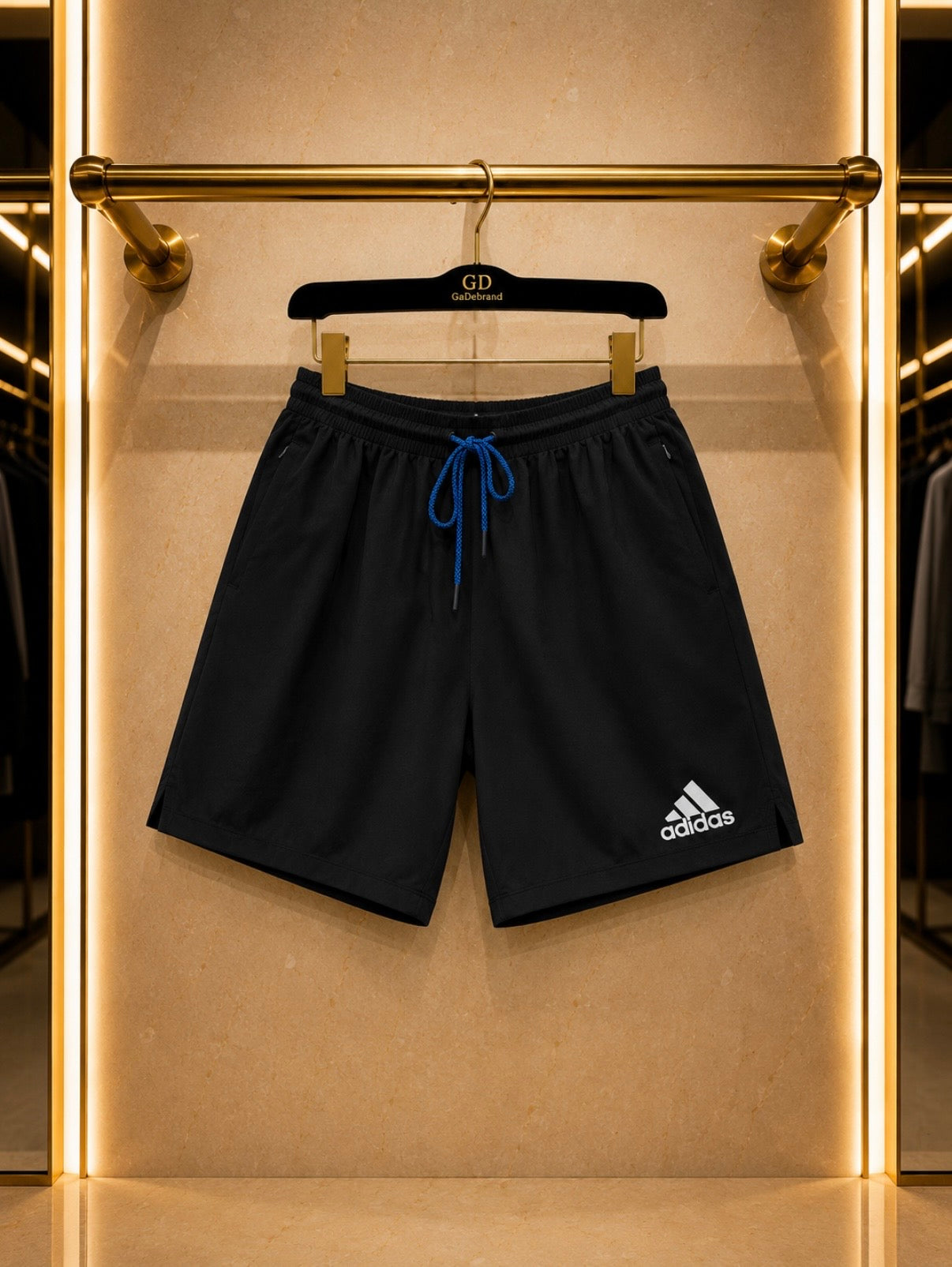 Bermude Adidas Negre logo Alb