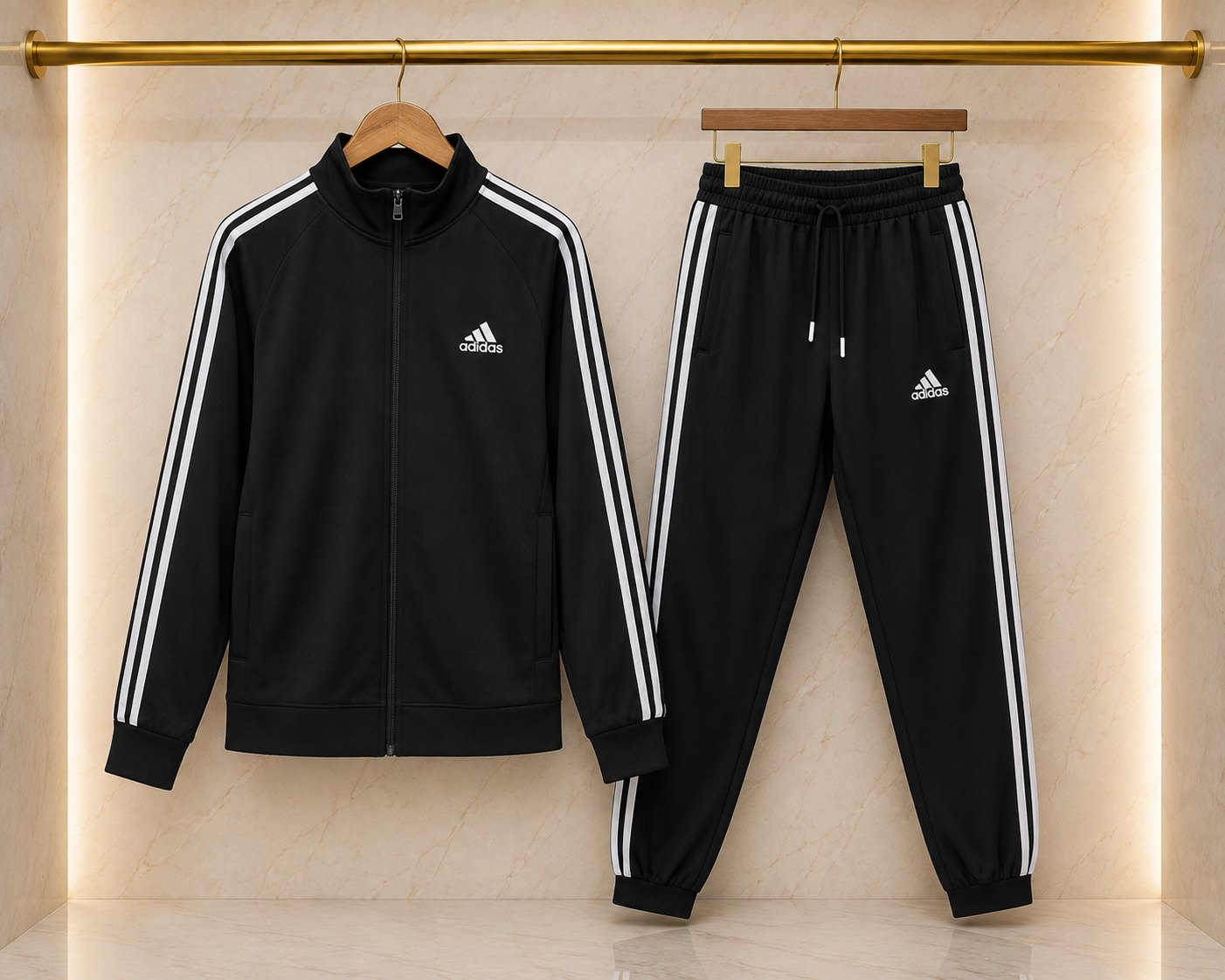 A-Adidas Trening Bărbați Negru – Logo Brodat