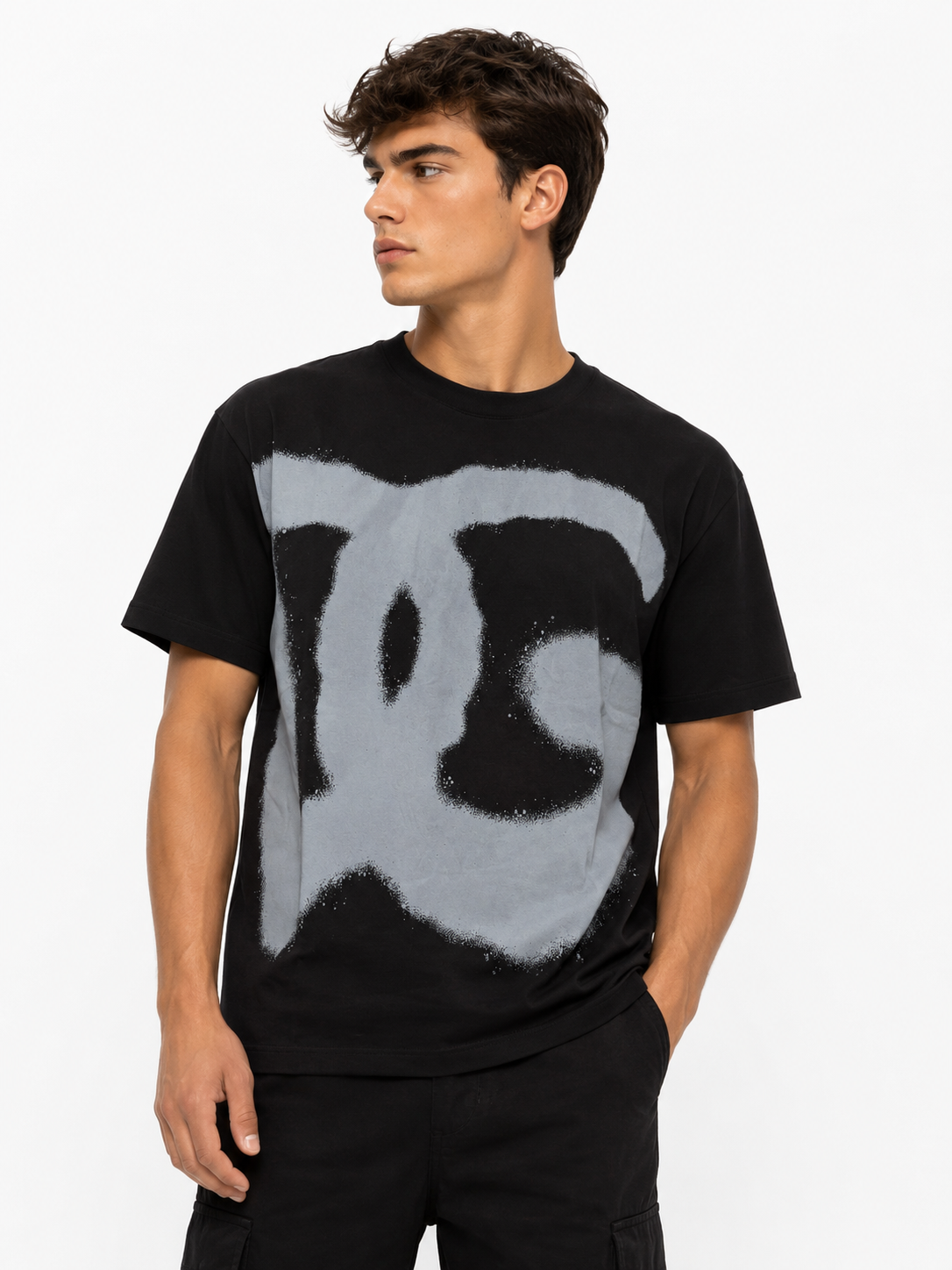 Dolce & Gabbana – Tricou bărbătesc negru DG Oversize, bumbac premium