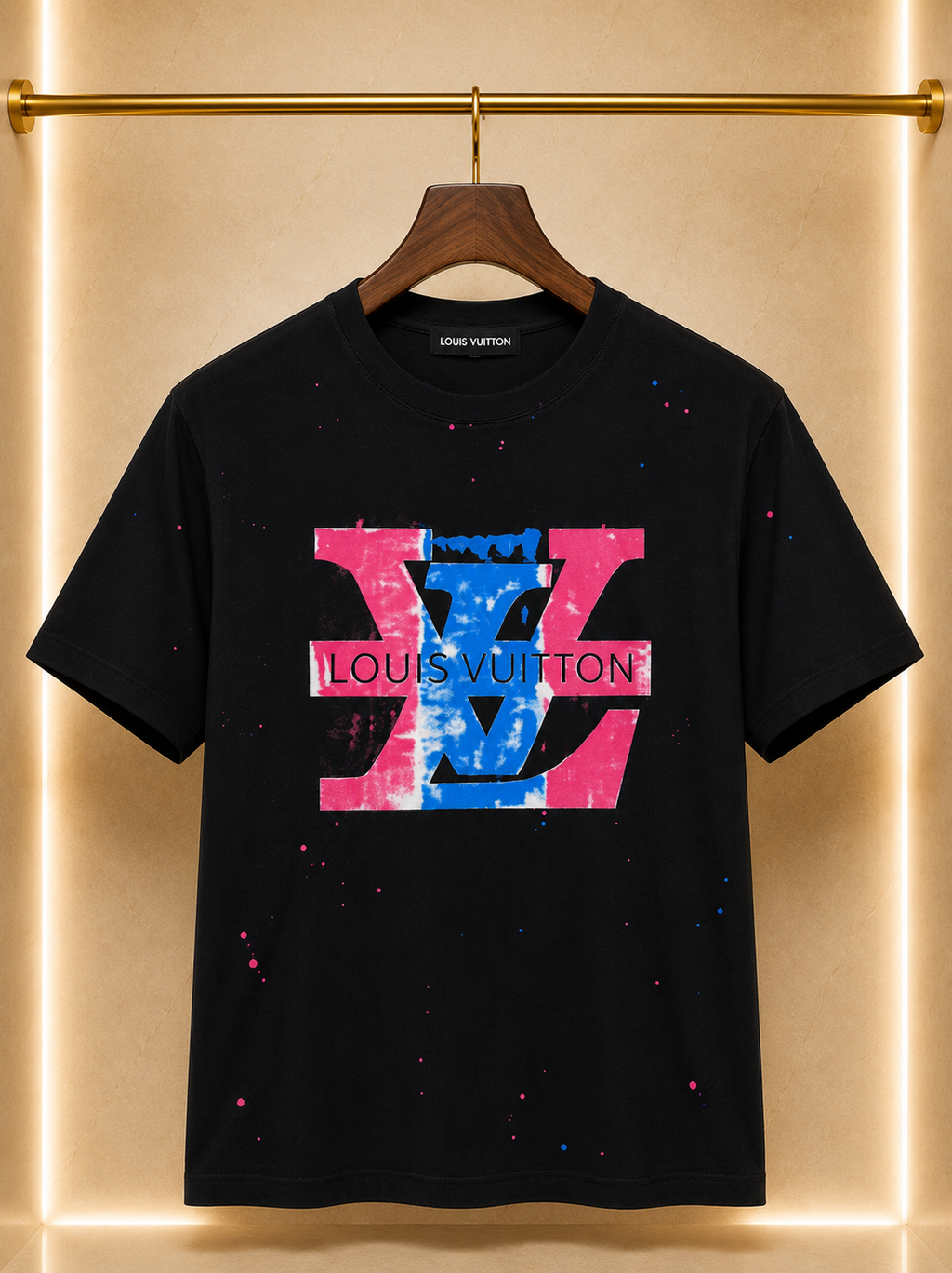Louis Vuitton – Tricou bărbătesc negru din bumbac premium