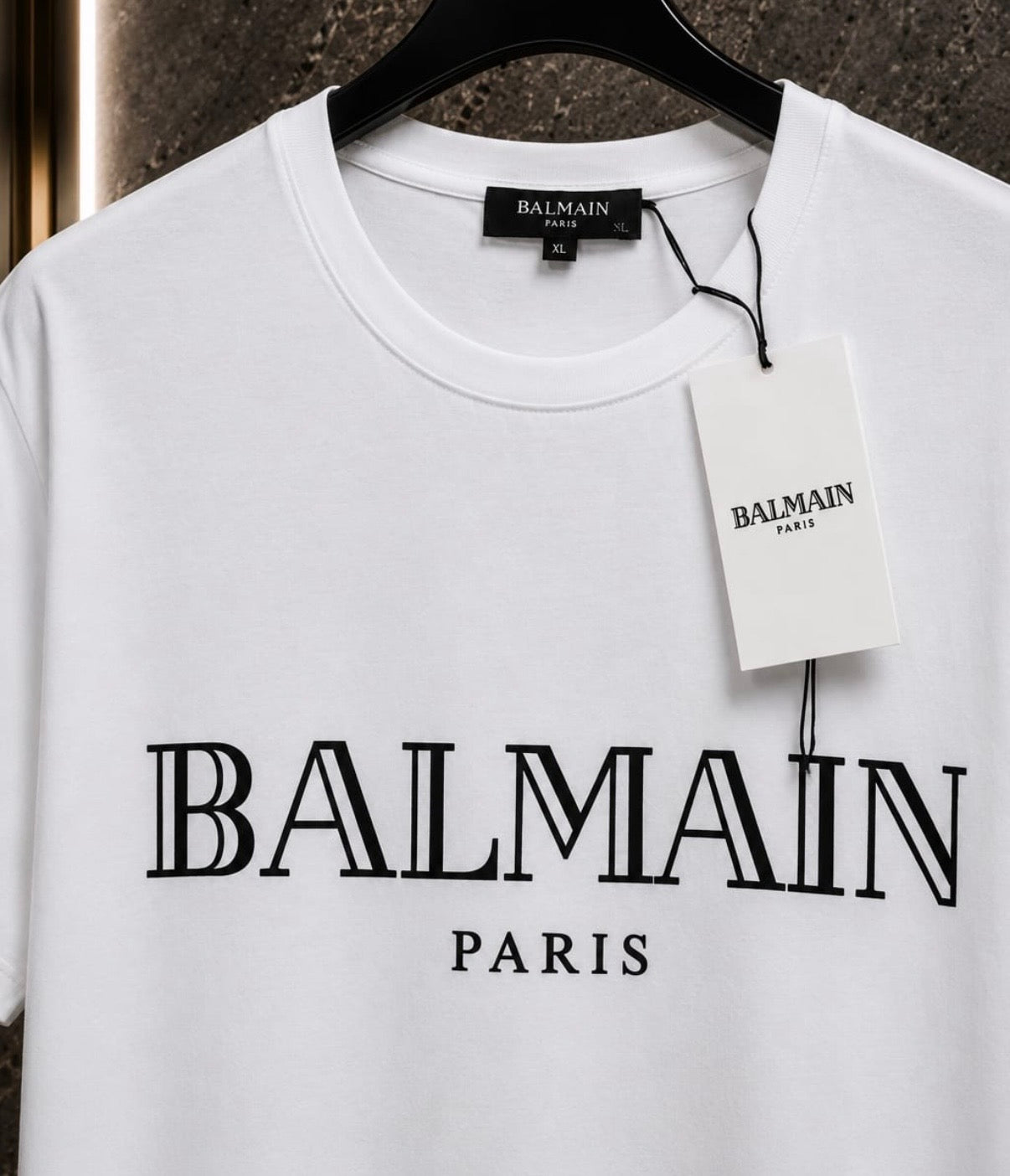 Balmain Paris Alb – Tricou Barbati