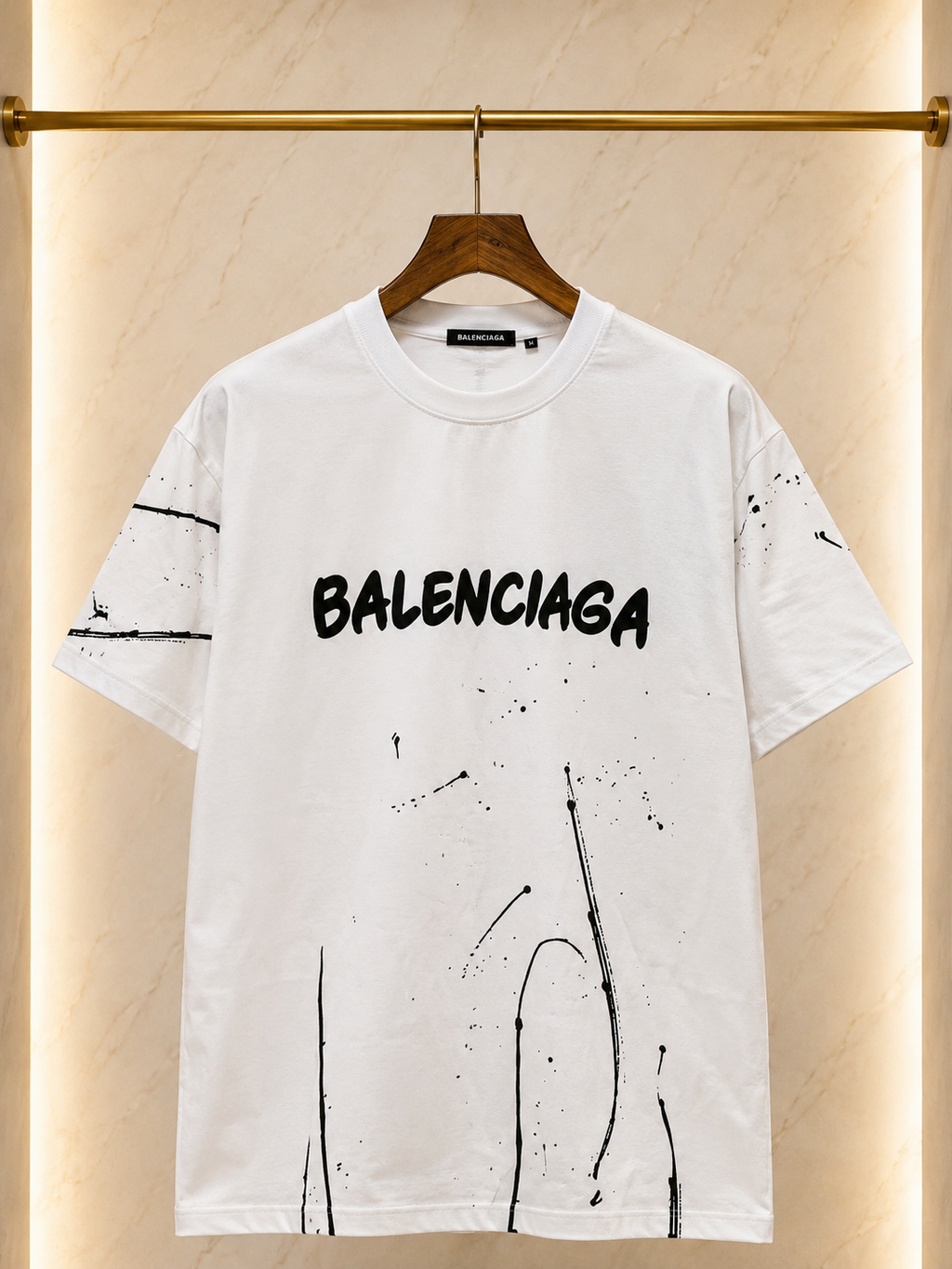Balenciaga Tricou Bărbați Alb 100% Bumbac Premium