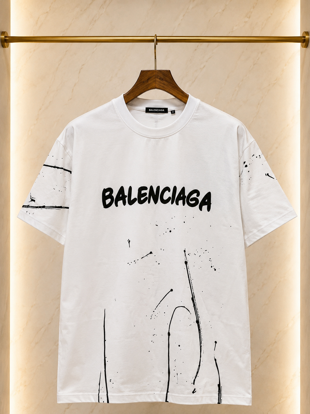 Balenciaga Tricou Bărbați Alb 100% Bumbac Premium