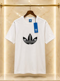 Adidas – Tricou alb cu logo negru