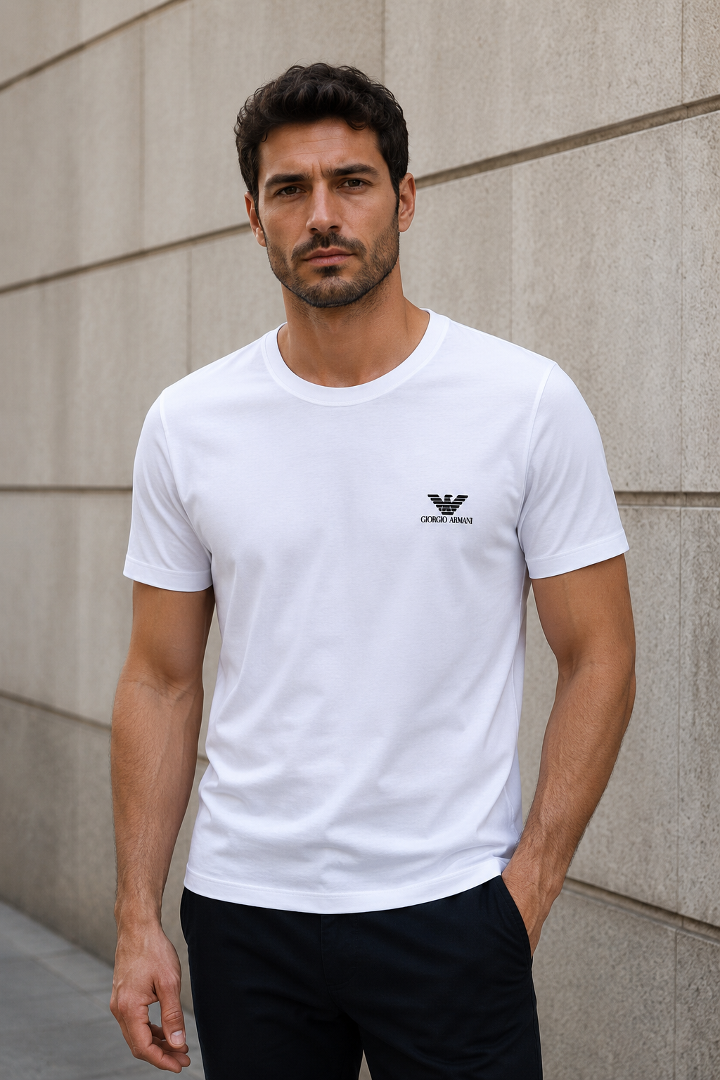 Giorgio Armani – Tricou alb pentru bărbați