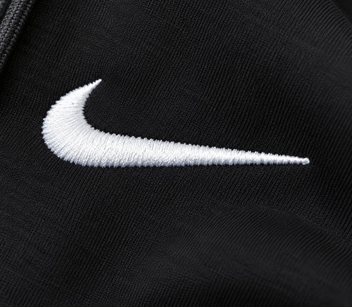 09-Nike Hanorac Negru cu Fermoar și Logo Brodat