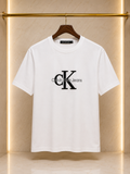 07-Calvin Klein Jeans – Tricou Bărbați Alb din Bumbac Premium, Logo Brodat