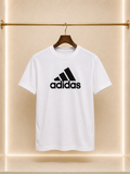 Adidas – Tricou bărbătesc alb cu logo brodat