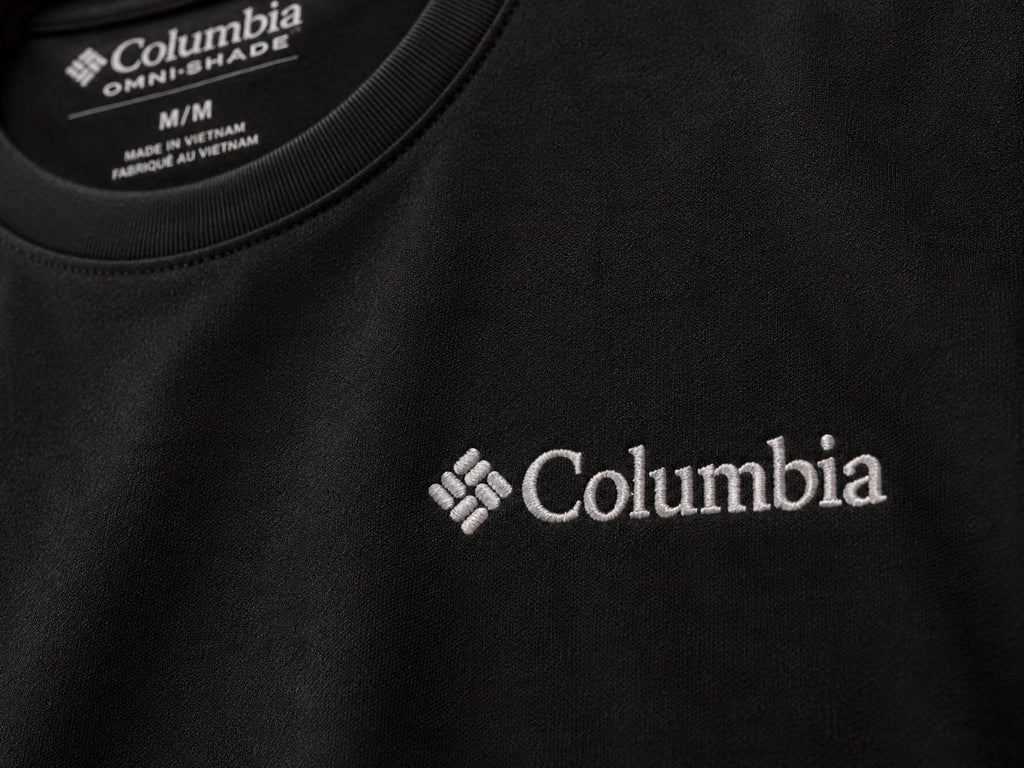 Columbia – Tricou negru cu logo brodat