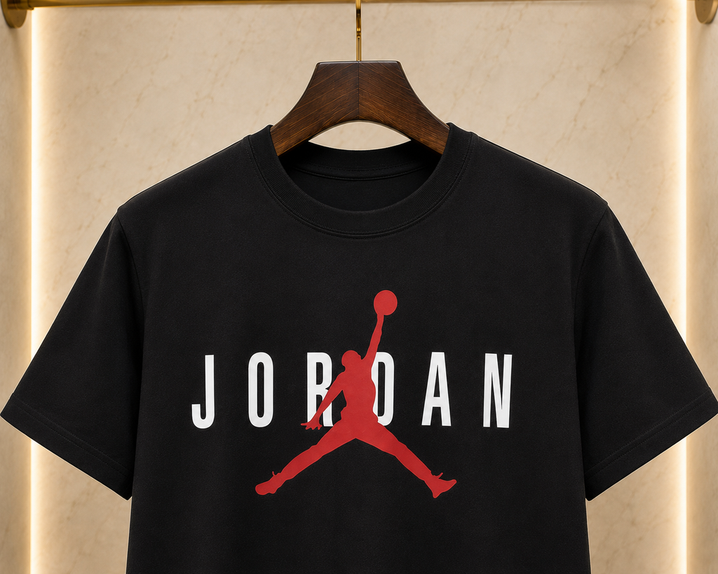Jordan – Tricou bărbătesc negru cu logo imprimat
