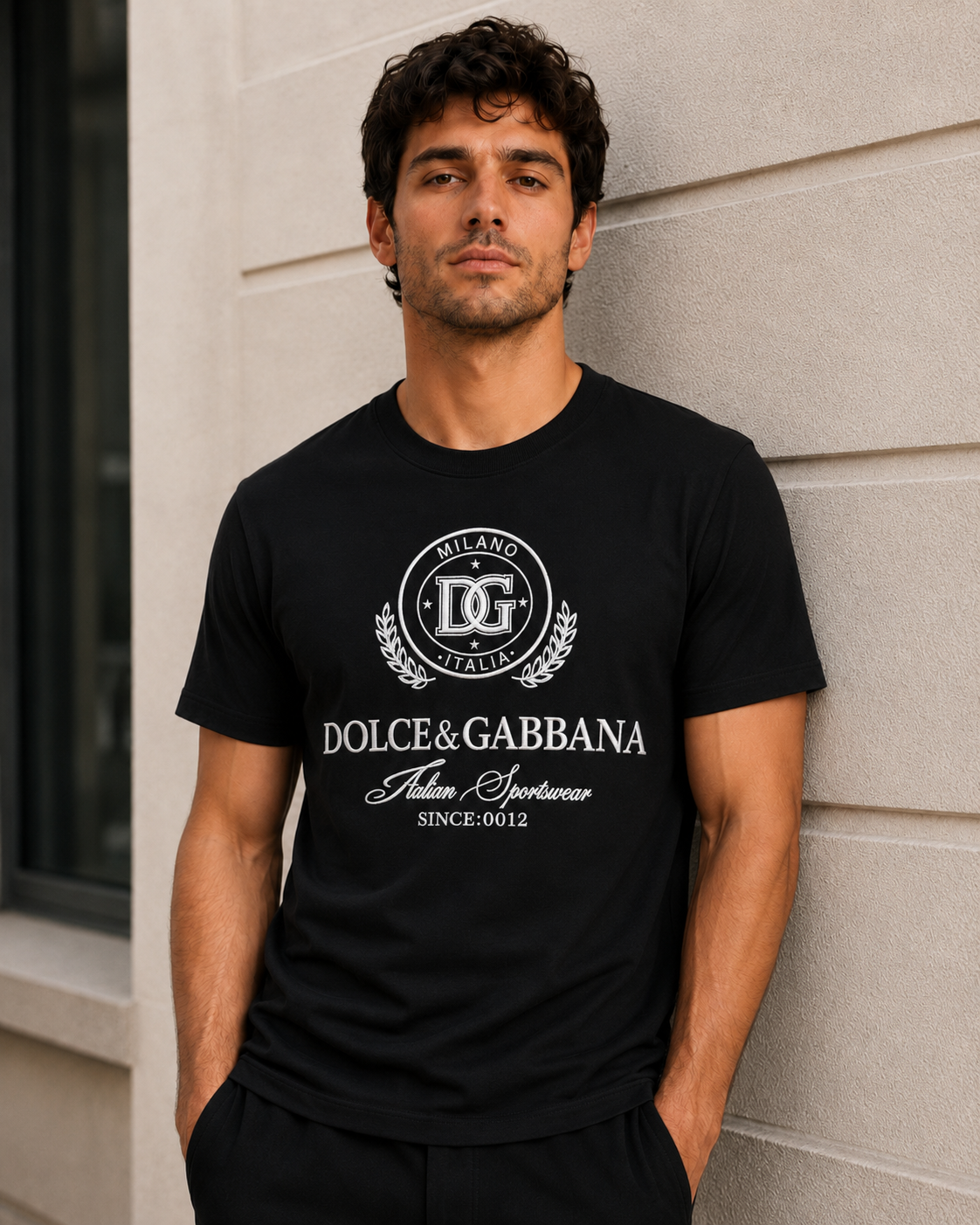Dolce & Gabbana Tricou Bărbați Negru 100% Bumbac Premium