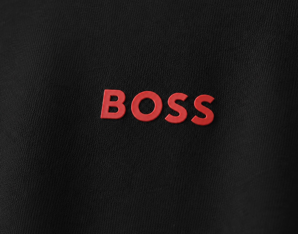 BOSS Tricou Bărbați Negru – 100% Bumbac