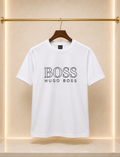 Hugo Boss – Tricou bărbătesc alb cu logo brodat