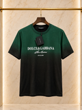 Dolce & Gabbana Tricou Bărbați Verde/ Negru Degrade 100% Bumbac Premium