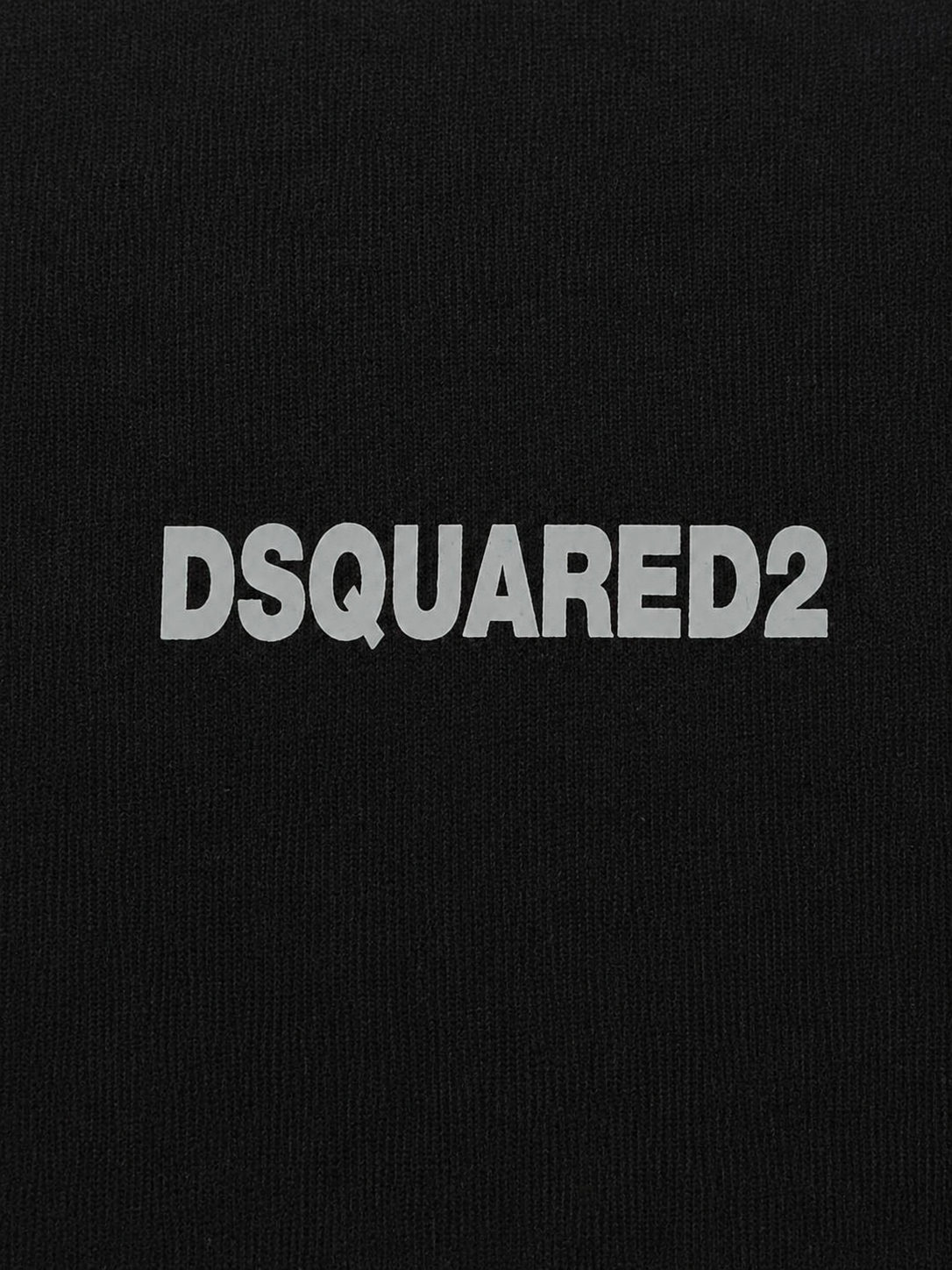 A-DSQUARED2 Tricou Negru Bărbați cu Logo Aplicat Gri-Argintiu
