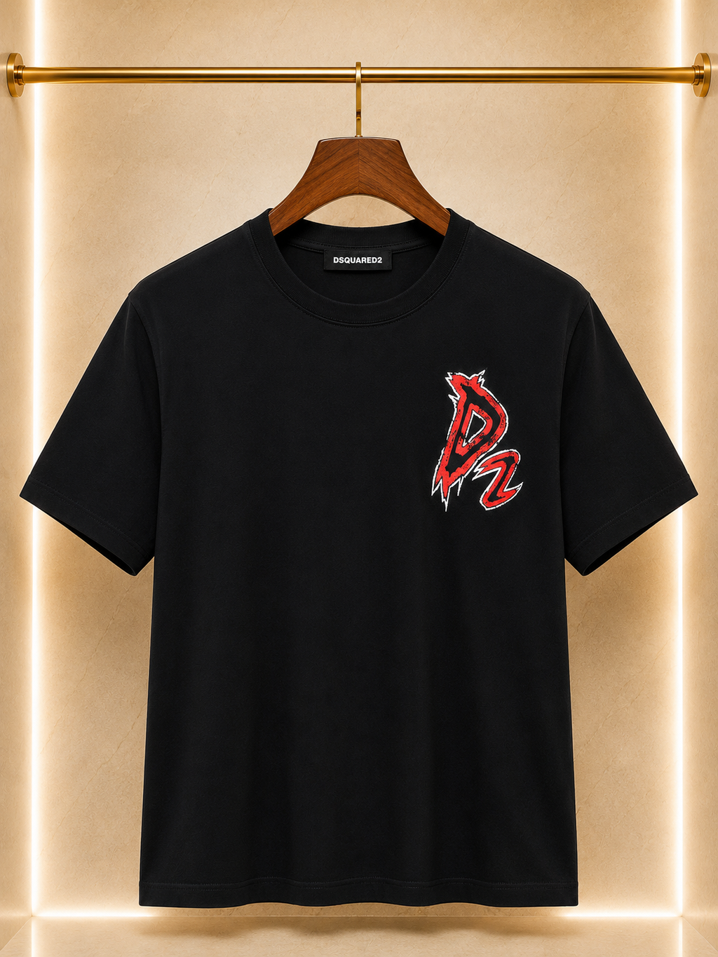 Dsquared2 – Tricou bărbătesc negru Devill, bumbac premium