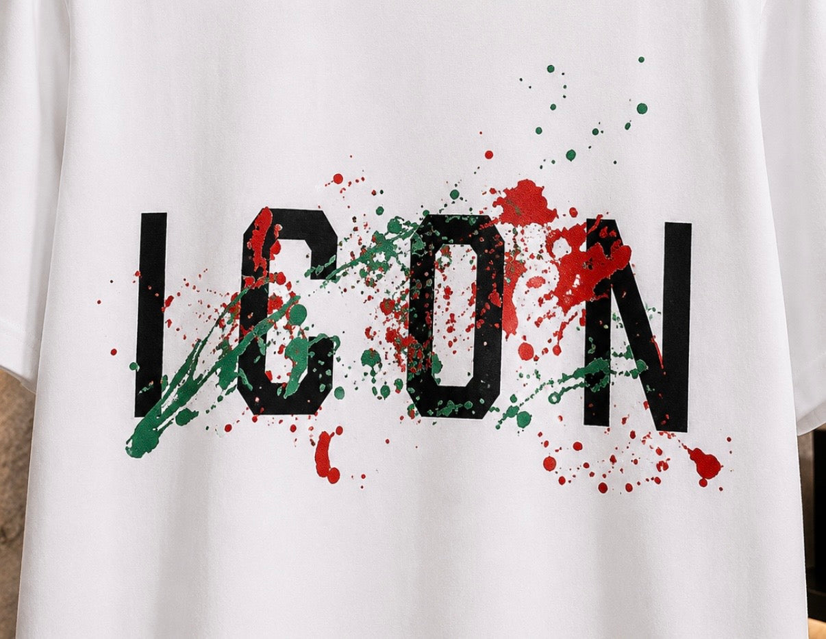 Icon Splash T-Shirt – Alb
