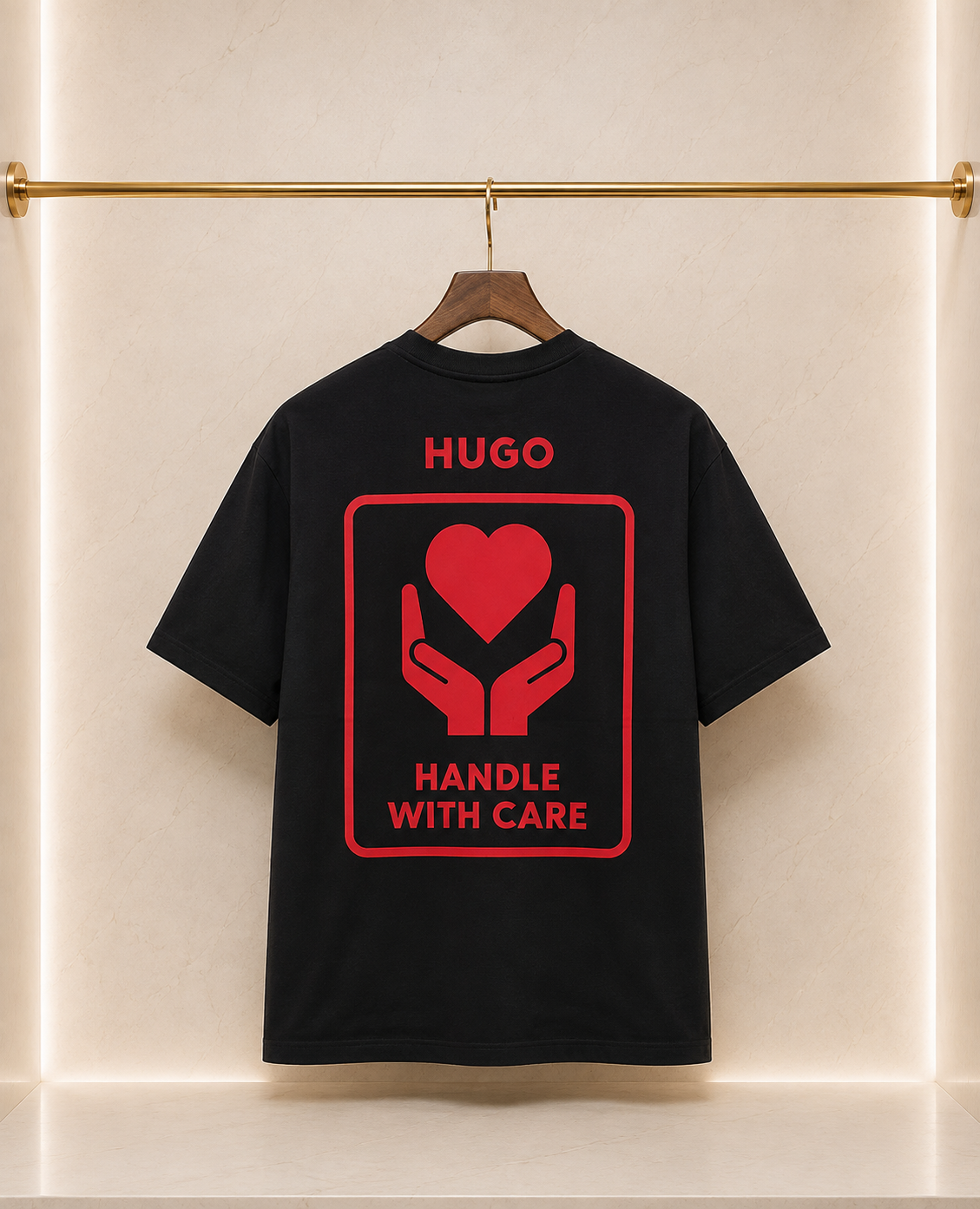 HUGO Tricou Bărbați Negru 100% Bumbac Premium