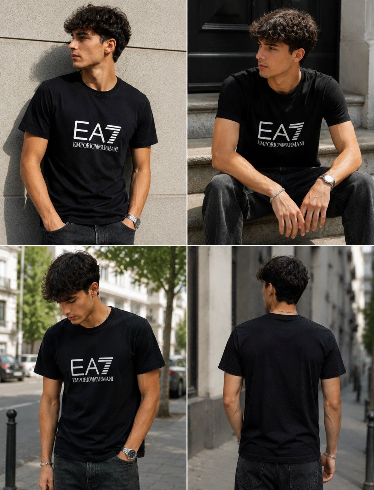 EA7 Emporio Armani Black Tee