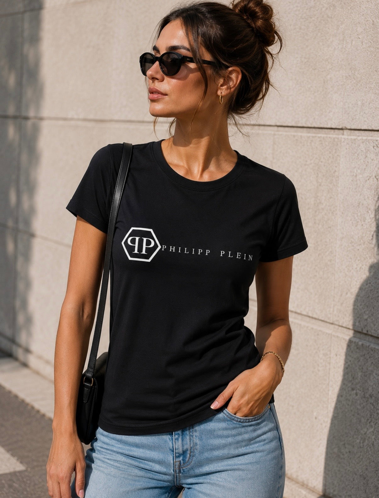 Women’s Philipp Plein Logo T-Shirt – Black