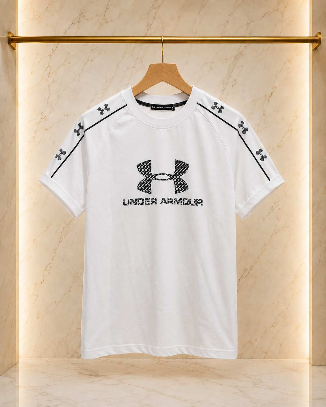 Under Armour – Tricou alb din bumbac premium