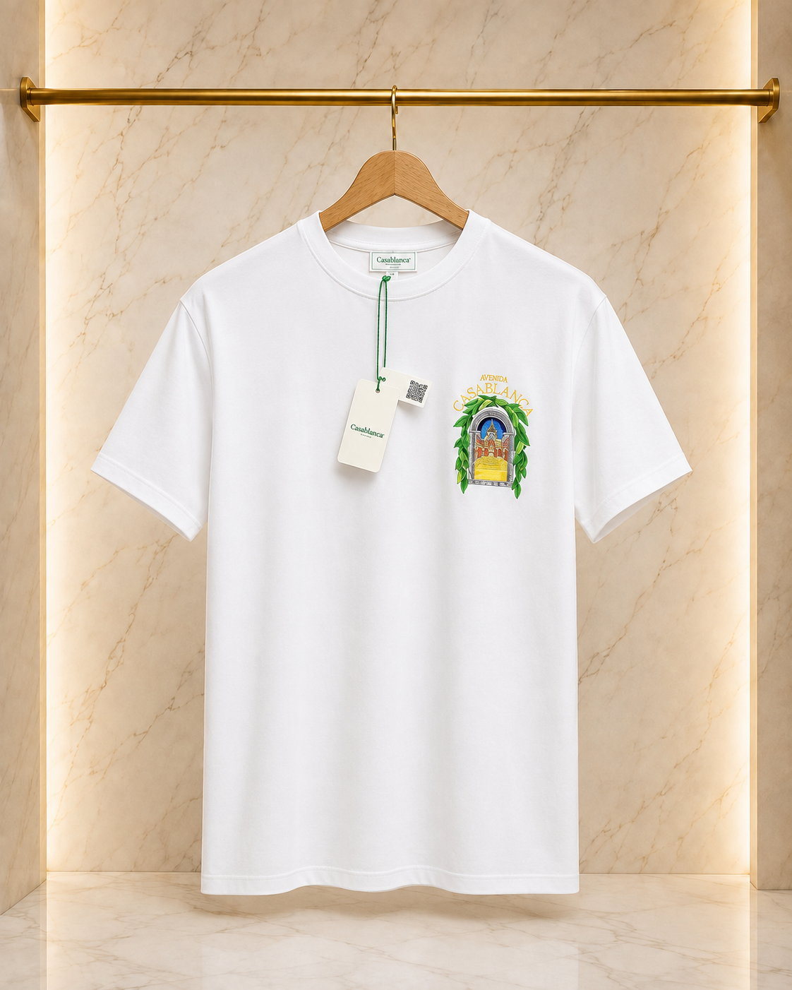 Casablanca – Tricou alb din bumbac premium