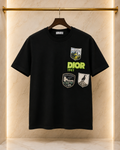 Dior Tricou Premium din Bumbac – Logo DIOR 1947 Brodat și Patch-uri