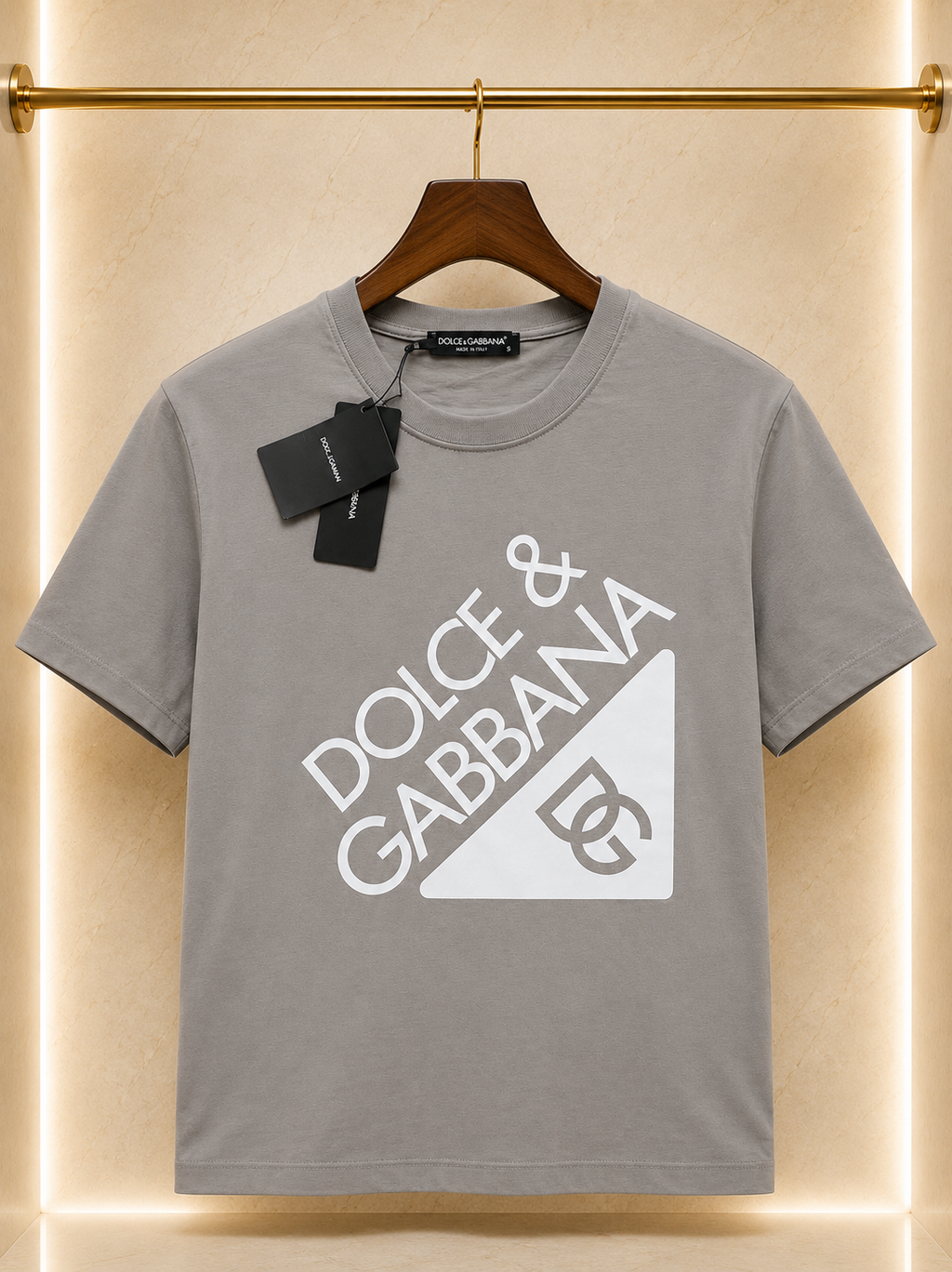 Dolce & Gabbana – Tricou bărbătesc gri din bumbac premium over size