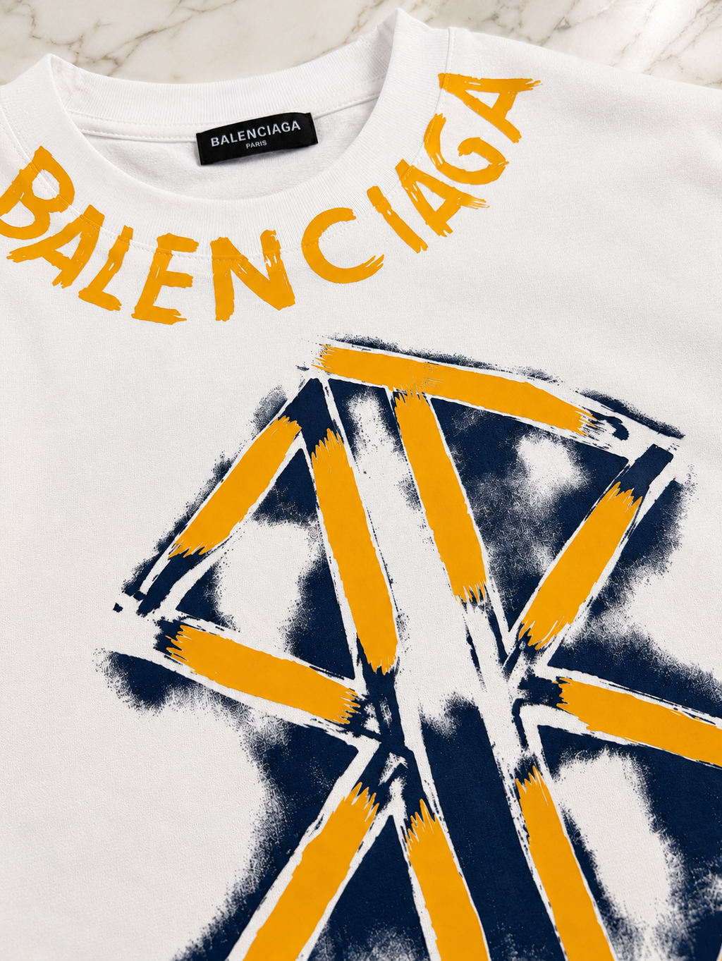 Balenciaga Tricou Bărbați Alb 100% Bumbac Premium
