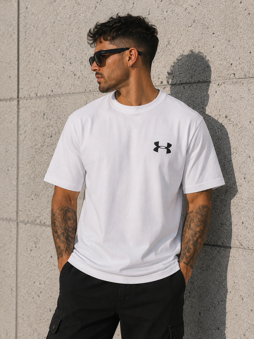 Under Armour Tricou Bărbați Alb 100% Bumbac Premium