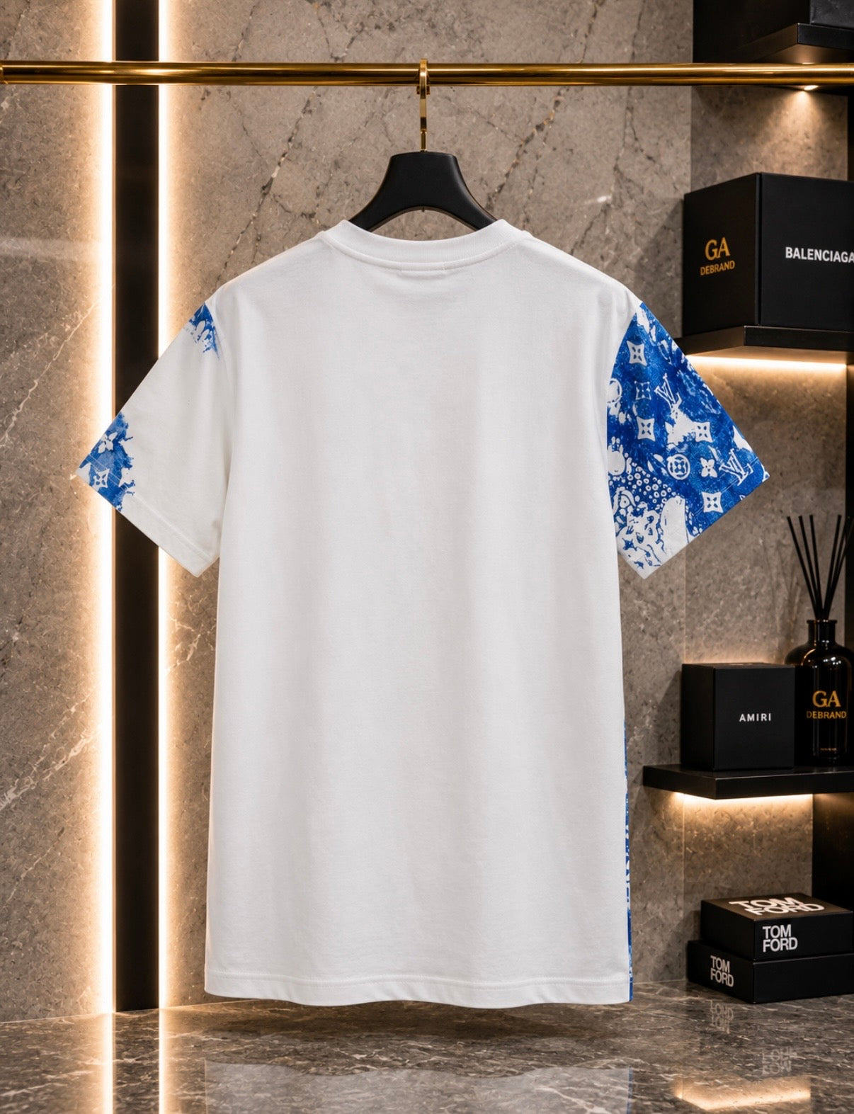 LV Inspired T-Shirt White/Blue