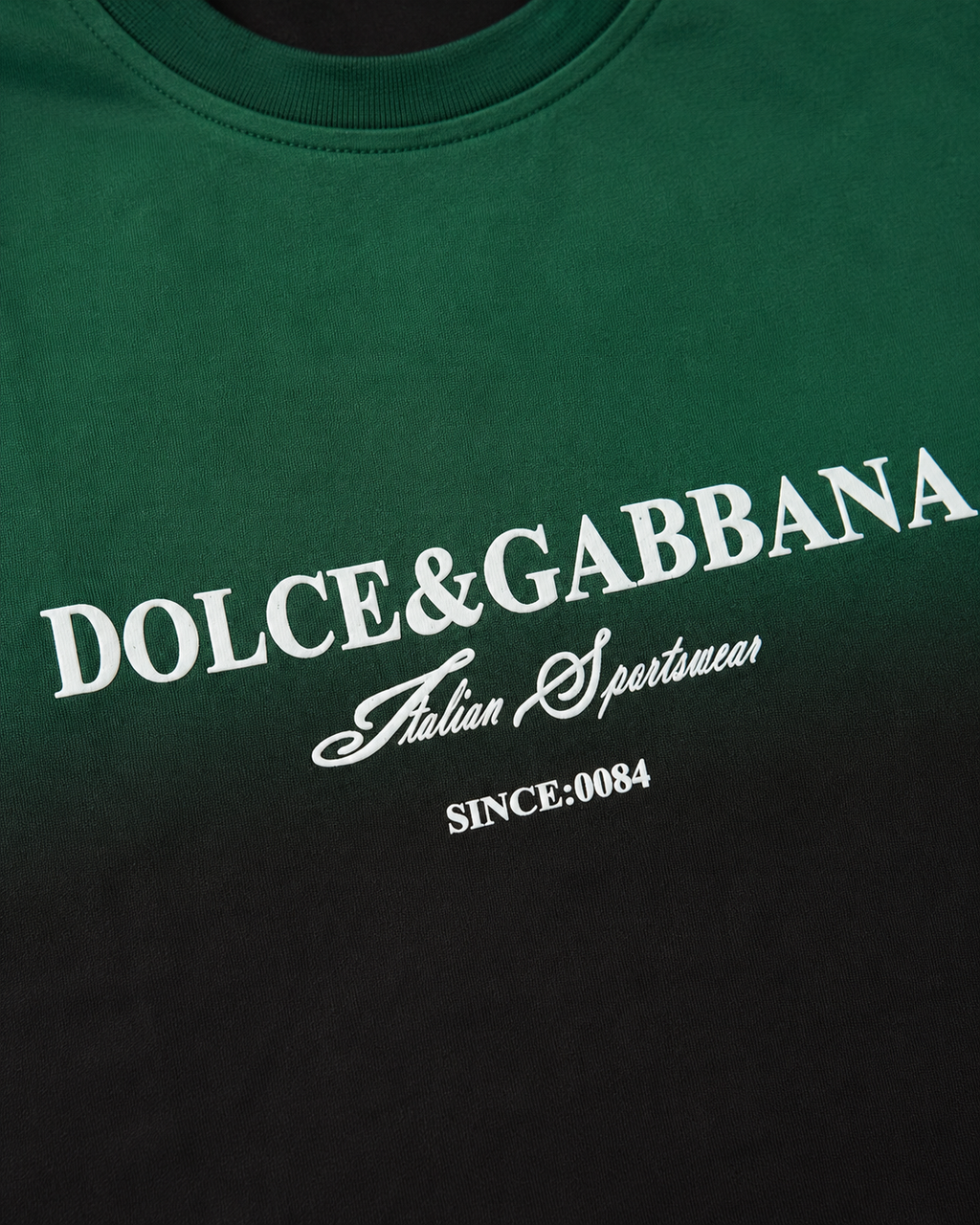 Dolce & Gabbana Tricou Bărbați Verde/ Negru Degrade 100% Bumbac Premium
