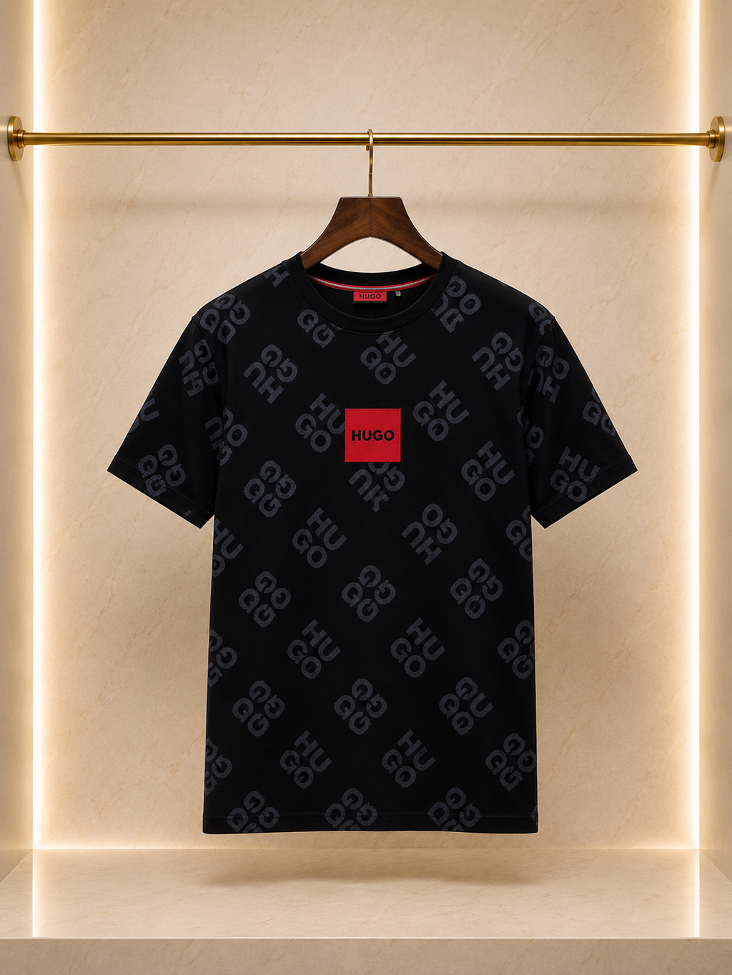 HUGO Tricou bărbătesc negru