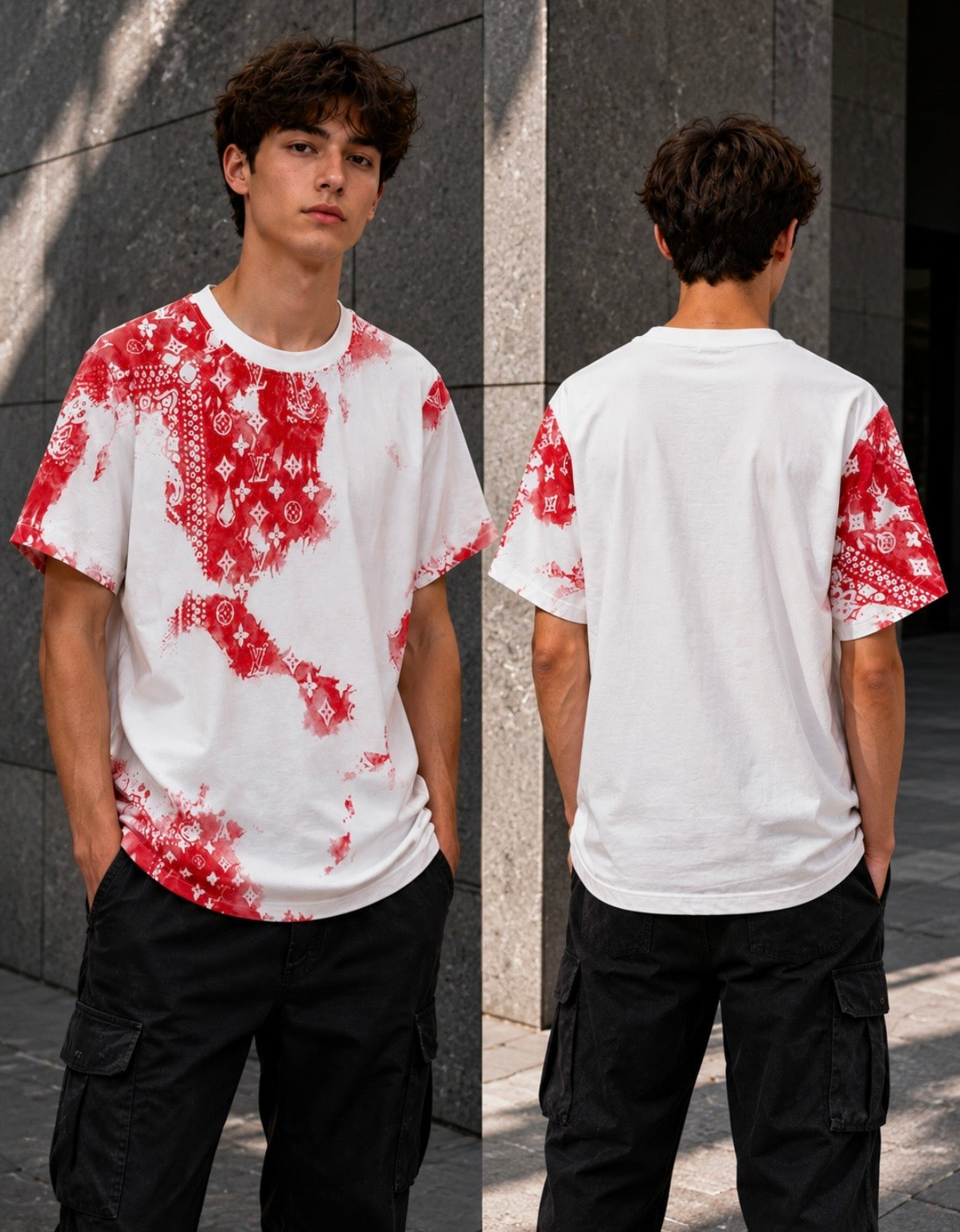 Tricou White/Red Monogram