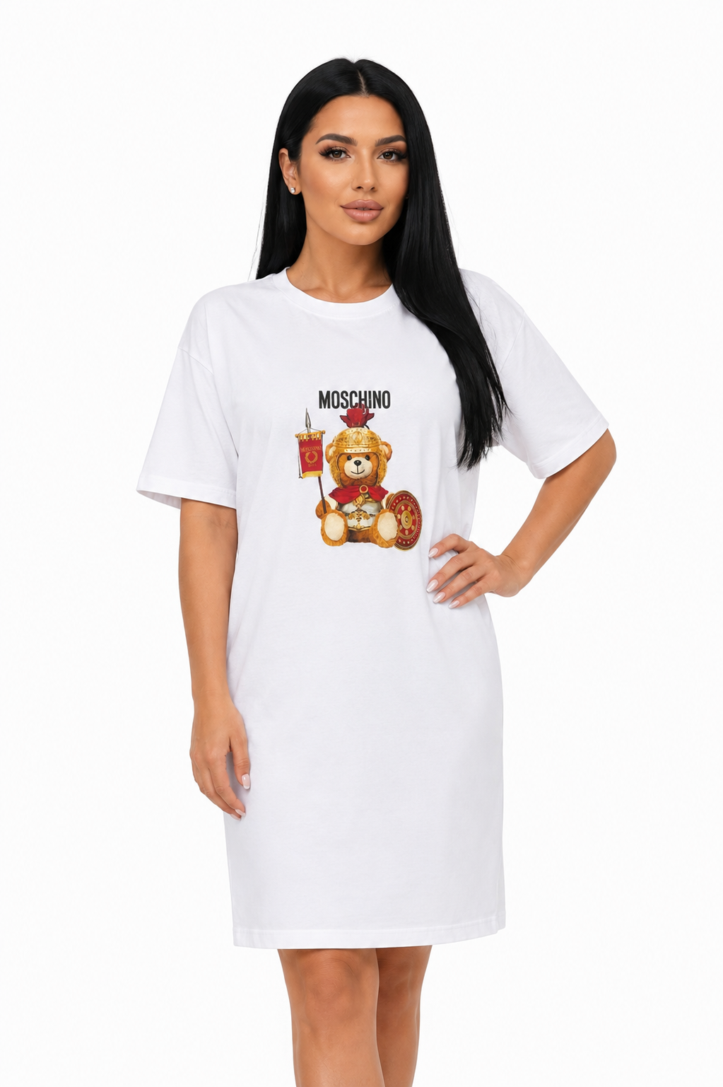 Rochie Moschino albă bumbac