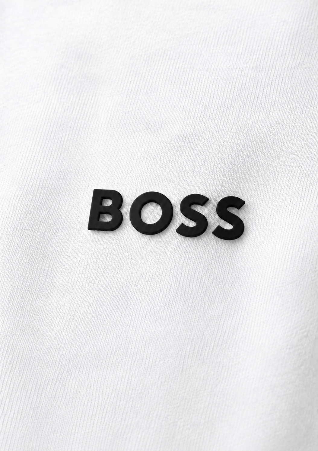 BOSS – Tricou premium alb bărbați cu logo negru