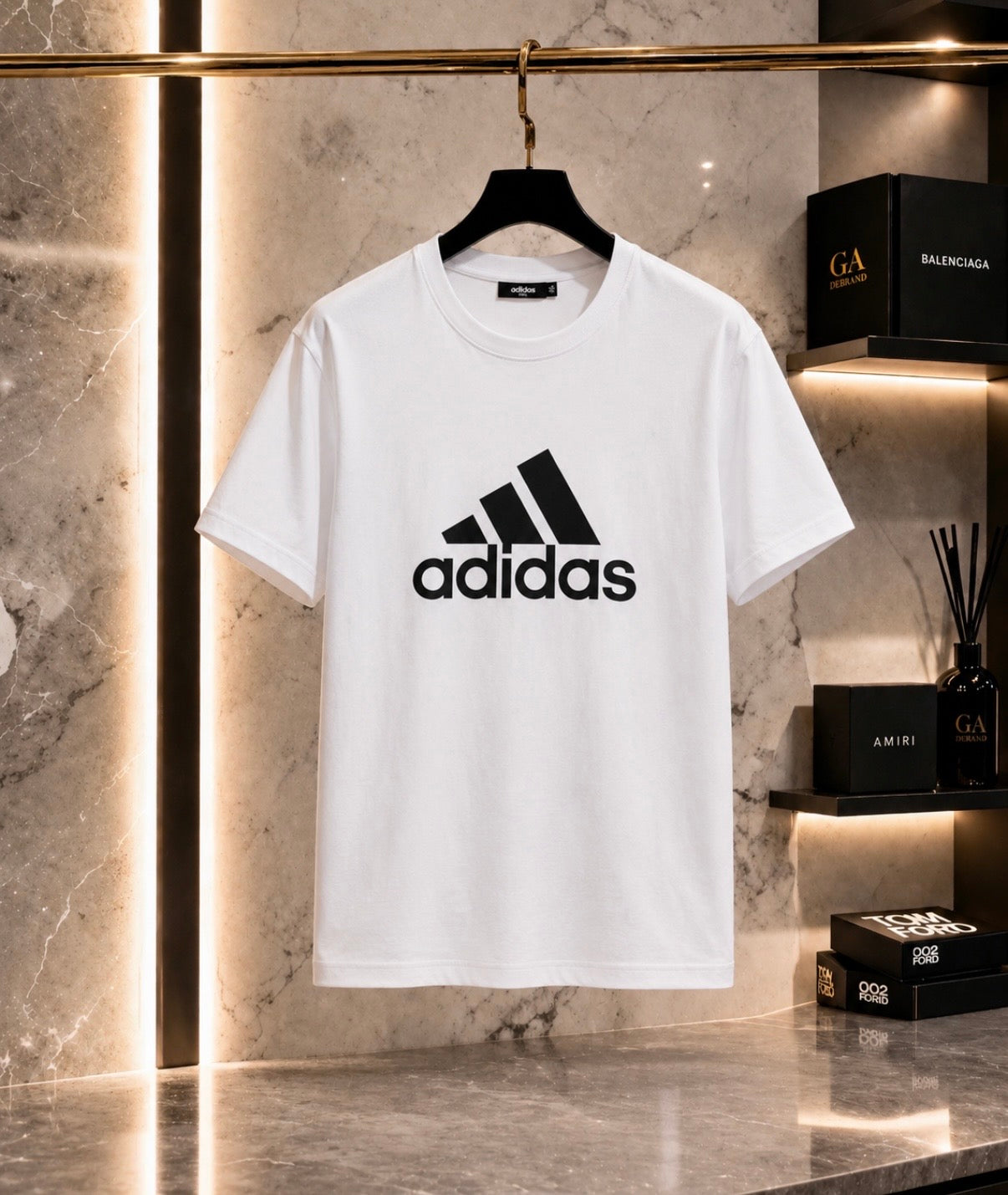 Adidas Classic Logo Tee – Alb