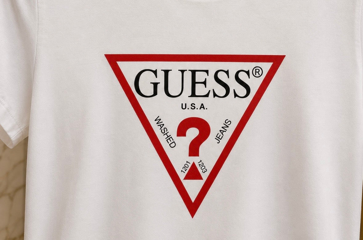 Women’s Guess Triangle Logo T-Shirt – White