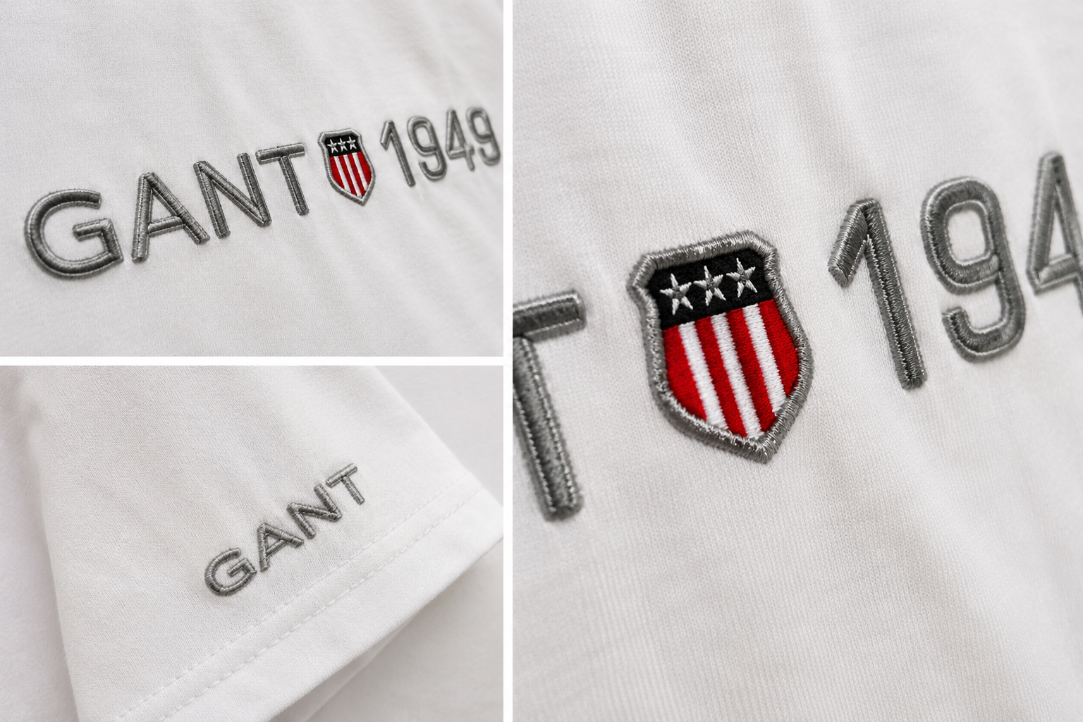 GANT Tricou Bărbați Alb 100% Bumbac Premium