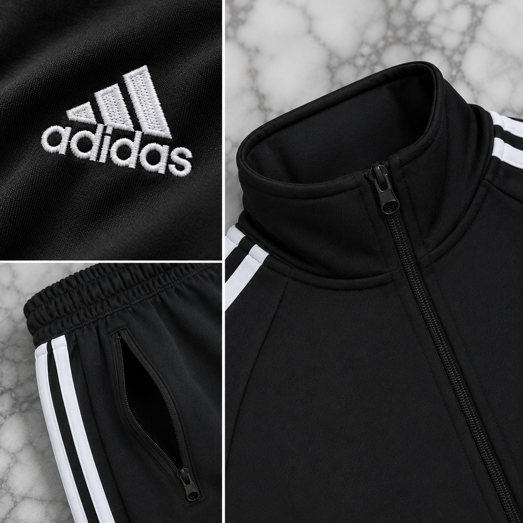 A-Adidas Trening Bărbați Negru – Logo Brodat