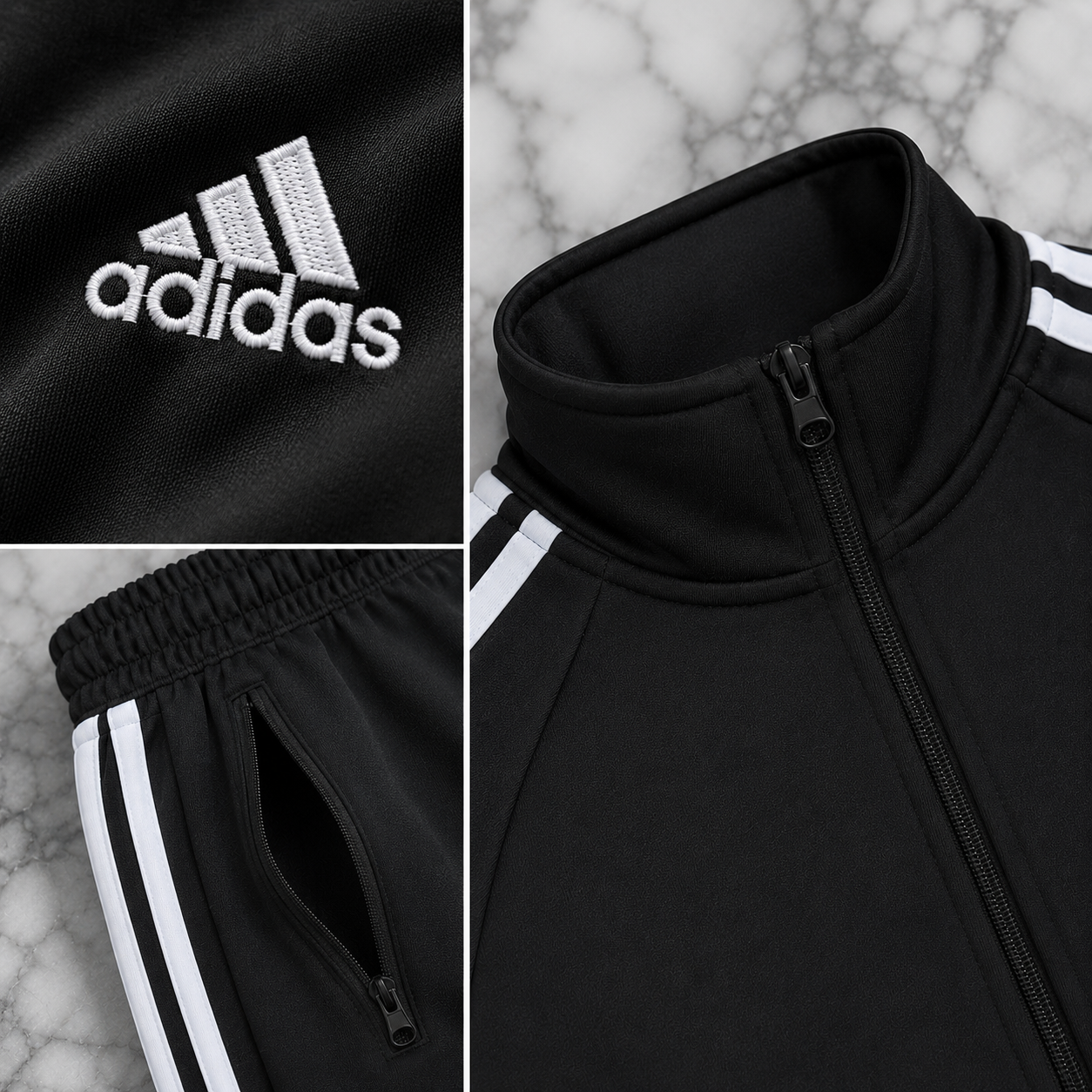 A-Adidas Trening Bărbați Negru – Logo Brodat