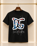 Dolce & Gabbana – Tricou bărbătesc negru DG logo artistic, bumbac
