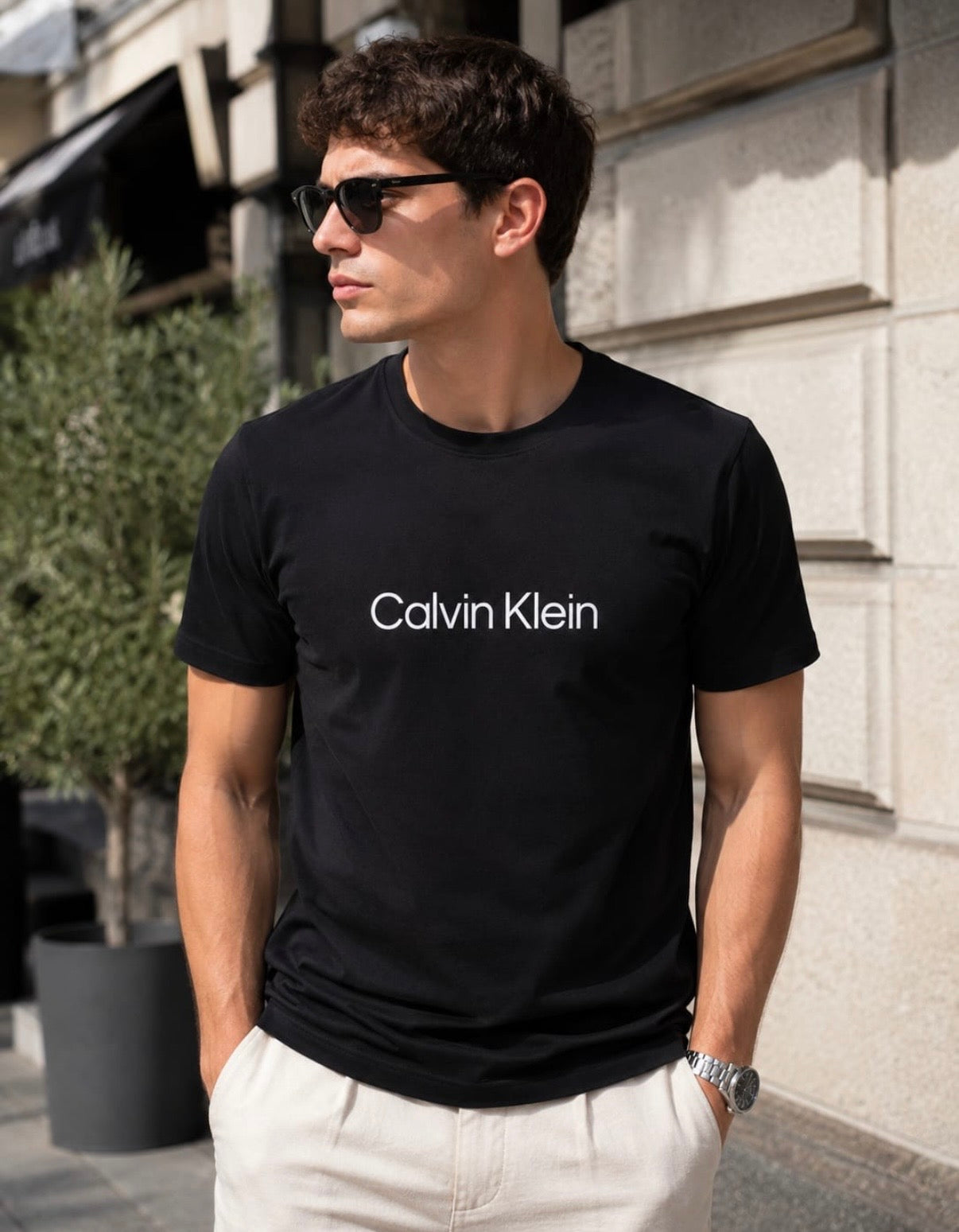 Tricou Calvin Klein Negru – Logo Frontal