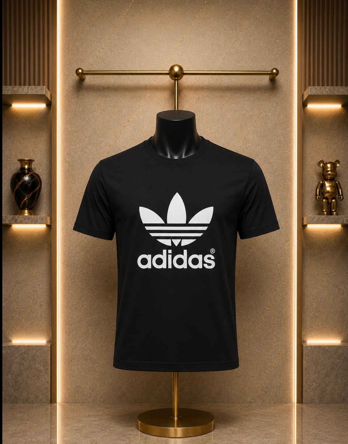 Adidas Tricou Negru Logo Alb