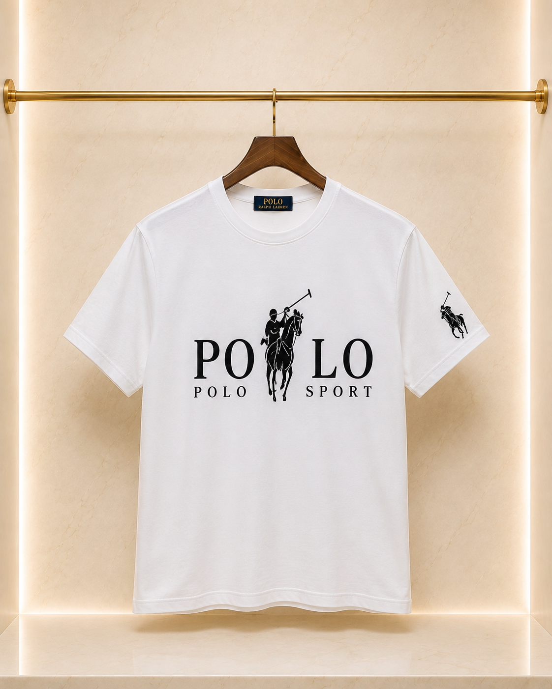 Polo Ralph Lauren Tricou Bărbați Alb 100% Bumbac Premium