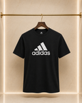 Adidas – Tricou bărbătesc negru cu logo brodat