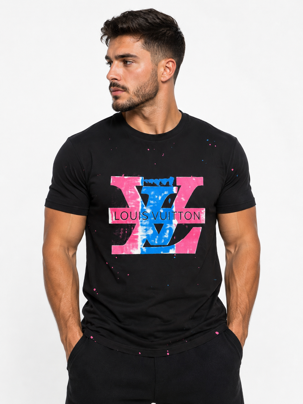 Louis Vuitton – Tricou bărbătesc negru din bumbac premium